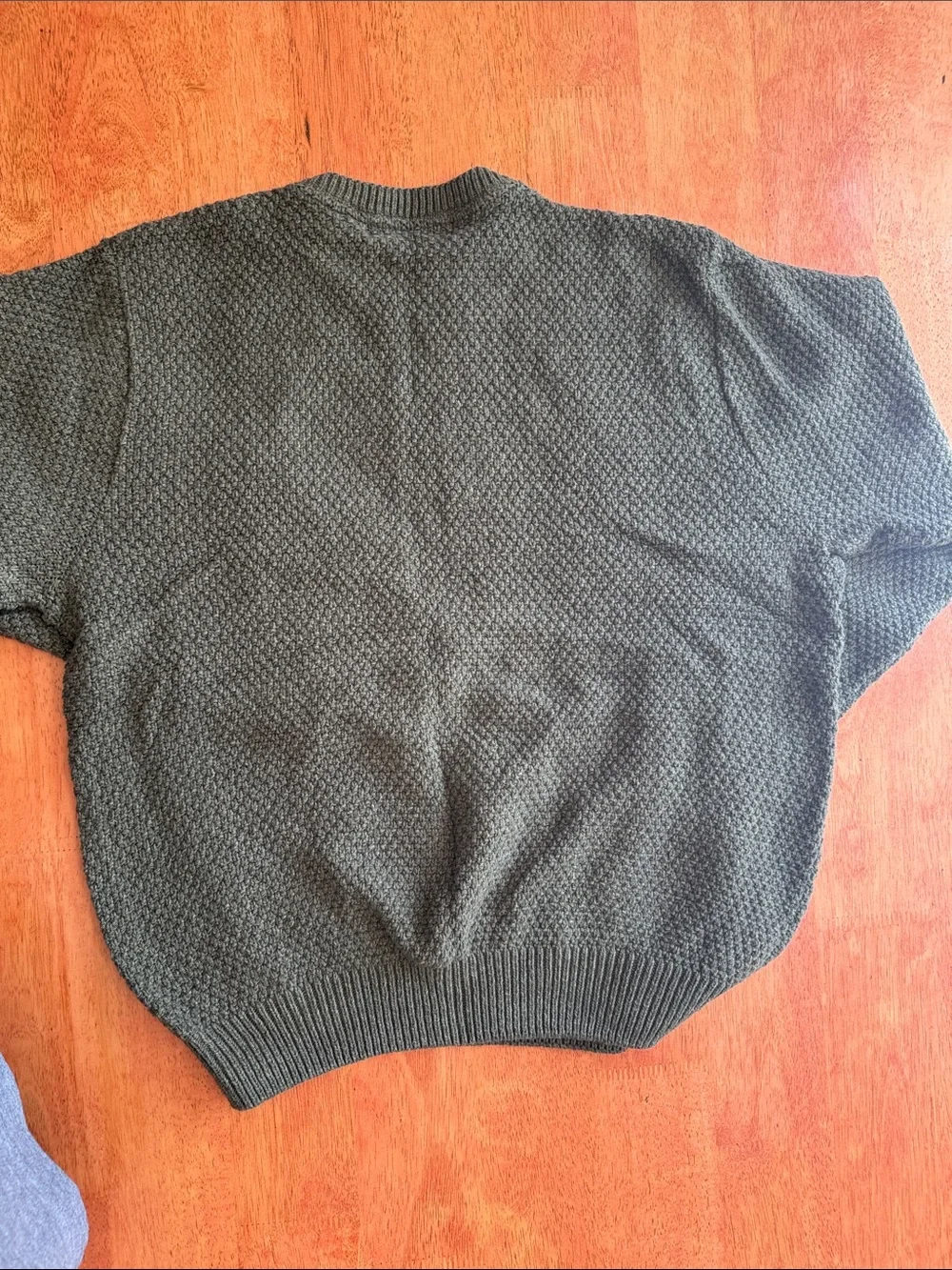 Oscar De LA Renta Men’s XL Olive Cable Knit Crewneck Sweater